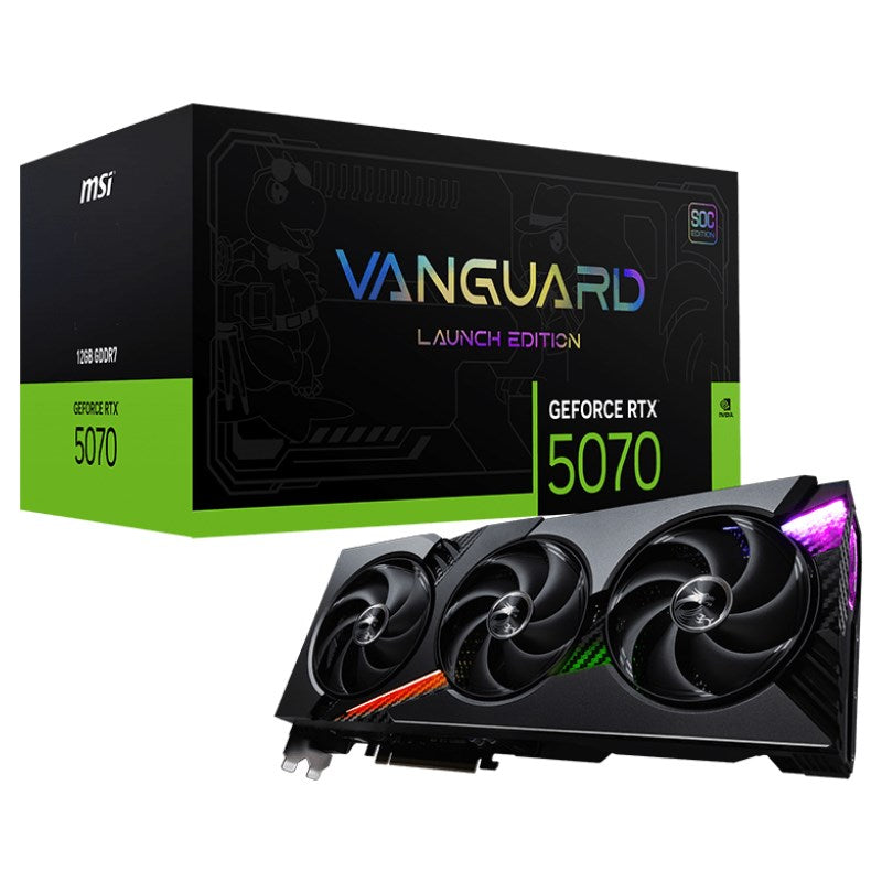 MSI GeForce RTX 5070 12G VANGUARD SOC LAUNCH EDITION GDDR7 Gaming Graphics Card - Black MSI GeForce RTX 5070 12G VANGUARD SOC LAUNCH EDITION GDDR7 Gaming Graphics Card - Black